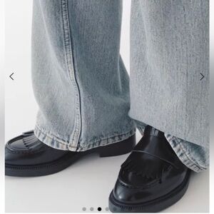 NWOB Vagabond Shoes Alex W Loafers Black Polished Leather Slip On Chunky Size 38